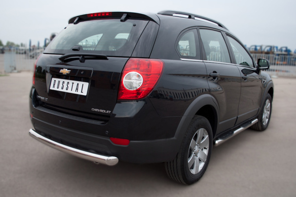 Фото Пороги труба d76 с накладками (вариант 3) CHEVROLET Captiva 2011-2013