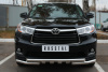 Фото Защита переднего бампера d63 (дуга) d63 (уголки)+клыки TOYOTA Highlander 2014-2016