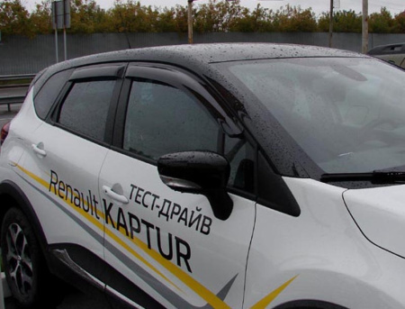 Дефлекторы боковых окон Renault Kaptur (2016-) (4шт.) (темн)