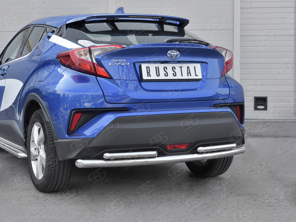 Фото Защита заднего бампера d63 дуга-d42х2 дуги TOYOTA C-HR 2018-