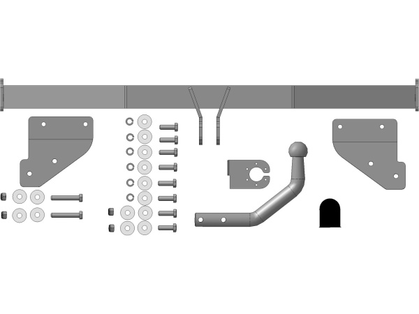 фото Фаркоп Мотодор с оцинкованным шаром на Hyundai Solaris 2017-