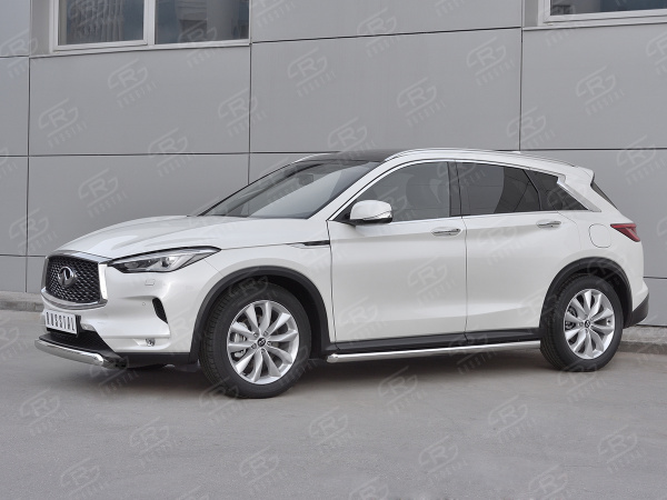 Фото Защита переднего бампера d75х42 дуга INFINITI QX50 2018-