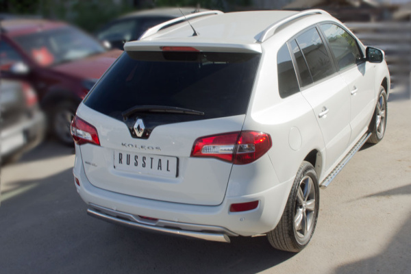Фото Защита заднего бампера d75х42 овал RENAULT Koleos 2012-2016