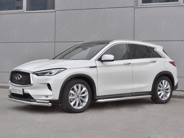 Фото Защита переднего бампера d63 секции-d42х2 дуга INFINITI QX50 2018-