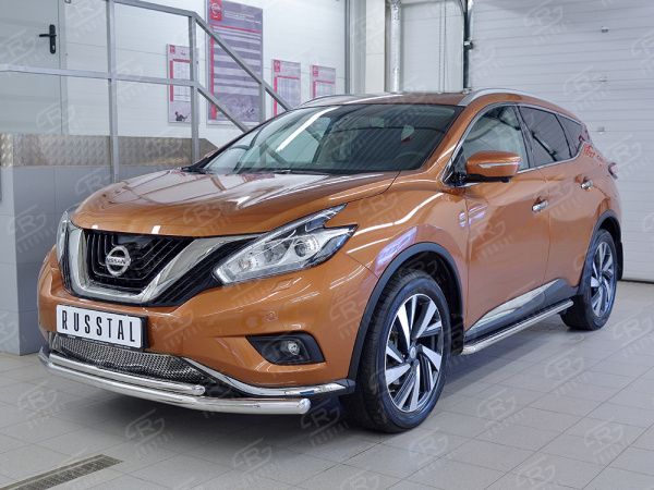 Фото Защита переднего бампера d63 секция-d42 дуга NISSAN MURANO 2016