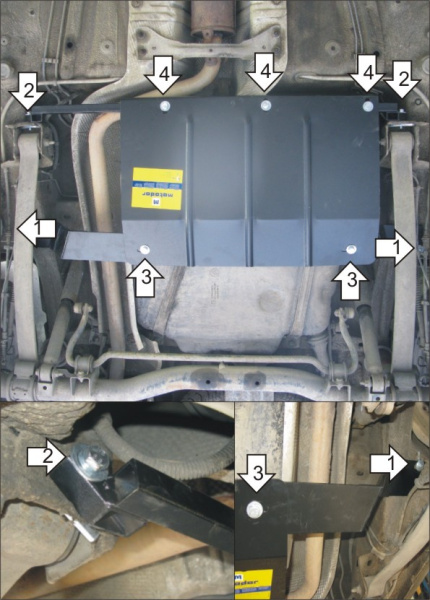 Фото Защита Motodor для топливного бака VOLKSWAGEN Caddy (2004-2010)