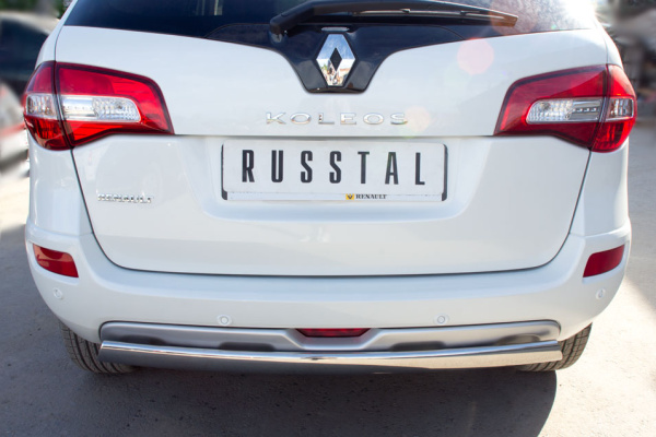 Фото Защита заднего бампера d75х42 овал RENAULT Koleos 2012-2016