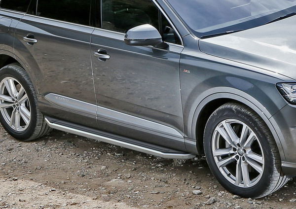 Фото Пороги алюминиевые Rival "Premium" для Audi Q7 2015-