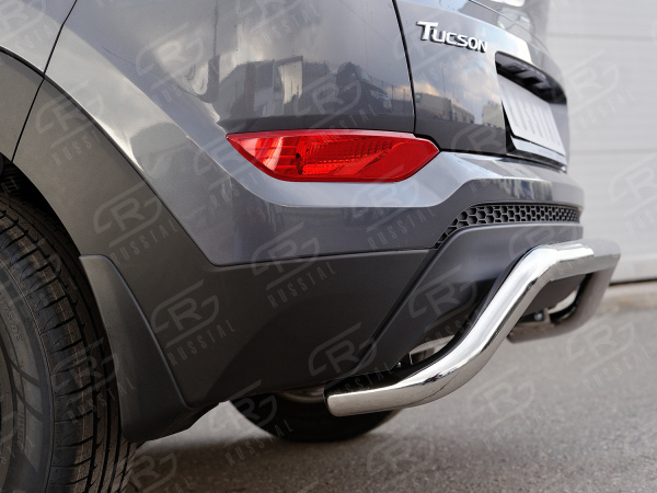 Фото Защита заднего бампера d63 волна под машину (кроме Hi-Tech) HYUNDAI Tucson 2015-2017