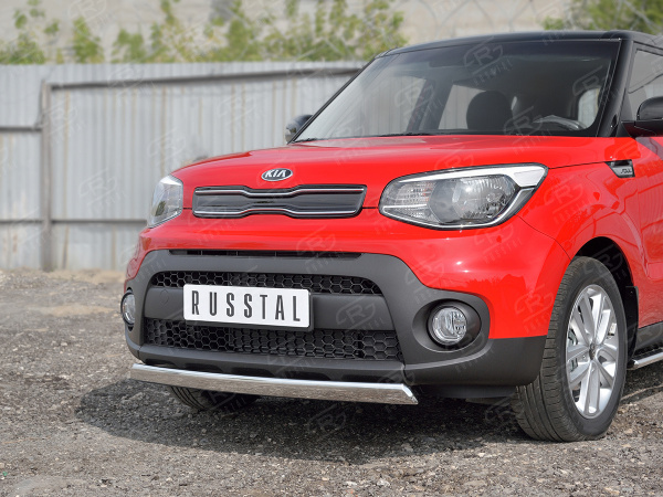 Фото Защита переднего бампера d75х42 дуга KIA SOUL 2017-