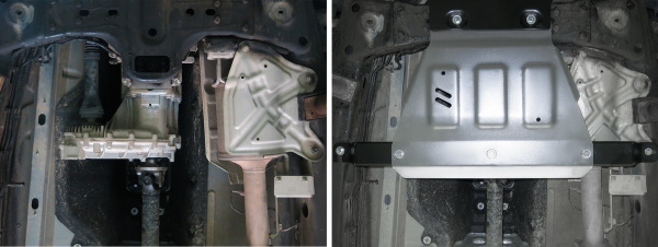 Фото Защита РК Rival для Volkswagen Amarok 2016-н.в., алюминий 4 мм, с крепежом, 333.5857.1