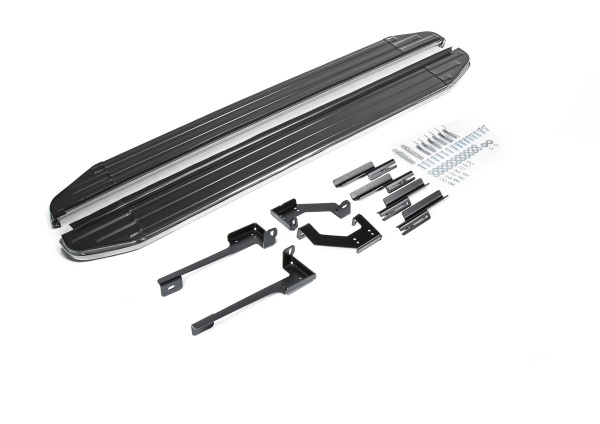 Фото Пороги алюминиевые Rival "Premium" для Hyundai Creta 2016-