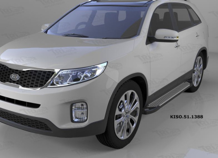 Пороги алюминиевые (Sapphire Silver) Kia Sorento (Киа Соренто) (2012-)