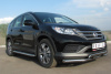 Пороги труба d42 с листом(лист алюм., проф. нерж) (Вариант 1) HONDA CR-V 2.0 2013-2015