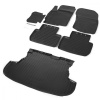 Комплект ковриков салона и багажника Rival для Mitsubishi Outlander III 5-дв. (багажник без органайзера) 2012-2018 2018-н.в., полиуретан, без крепежа, с перемычкой, 6 шт., K14002002-4