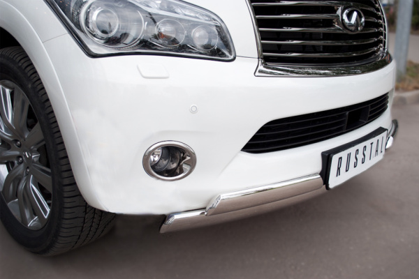 Фото Защита переднего бампера 75х42_(75х42)х2 овалы INFINITI QX 56 2010-2014