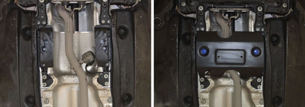 Фото Защита заслонки системы выпуска ОГ Автоброня для Volkswagen Tiguan, V - 2.0d (150л.с.) 2017-