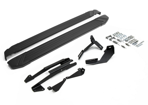 Фото Пороги алюминиевые Rival "Black" для Lada Vesta SW Cross 2017-