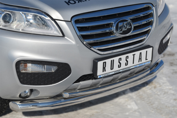 Фото Защита переднего бампера d76 (секции)/d42 (дуга) LIFAN X60 2011-2016