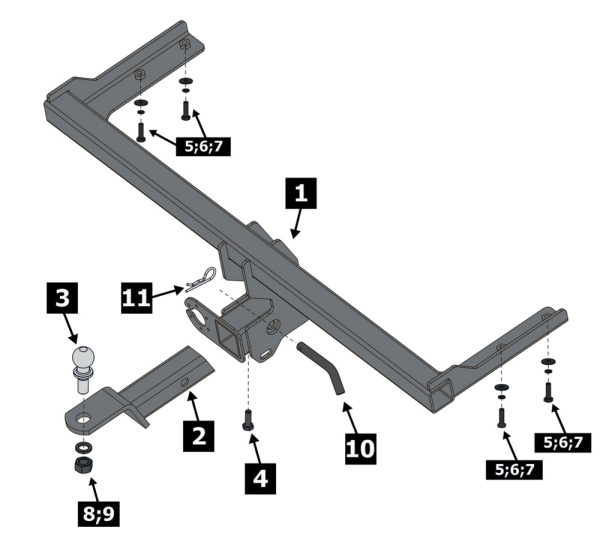 фото Фаркоп BERG для Lada Vesta SW I «универсал» (2015-2022) "быстросъемный под квадрат"