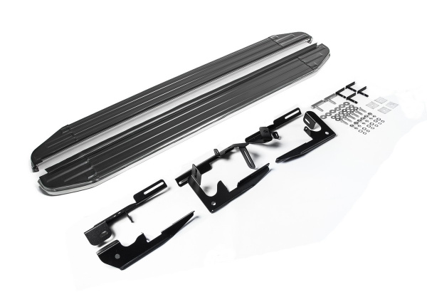 Фото Пороги алюминиевые Rival "Premium" для Toyota Highlander 2007-2010-2014