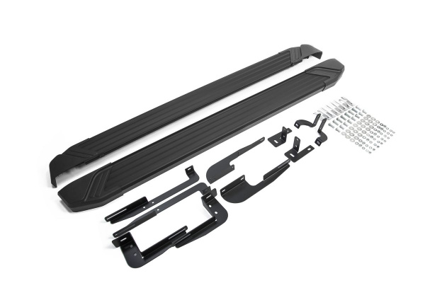 Фото Пороги алюминиевые Rival "Black" для Kia Sportage 2010-2014-2015