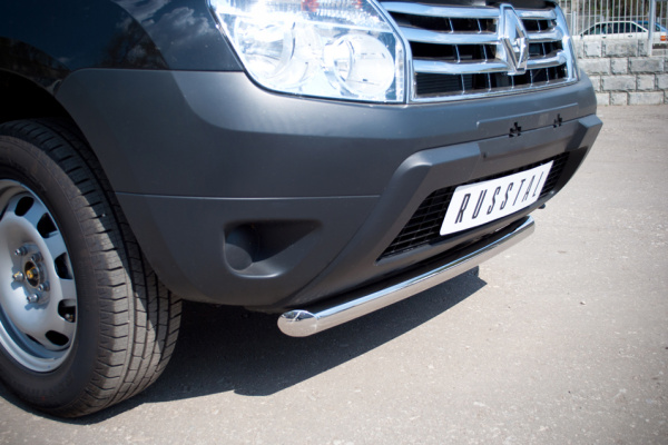 Фото Защита переднего бампера d63 (дуга) короткая RENAULT Duster 4x2 2011-2014