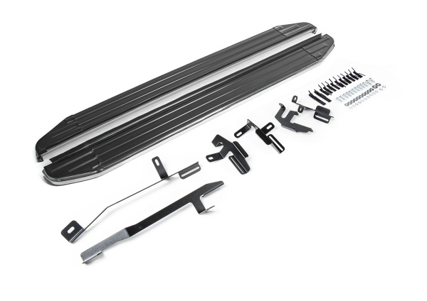 Фото Пороги алюминиевые Rival "Premium" для Audi Q5 2017-