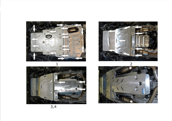 Фото Защита КПП и РК Rival для Land Rover Range Rover 2012-2016, алюминий 4 мм, с крепежом, 333.3119.1