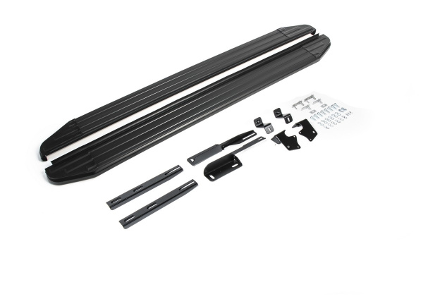 Фото Пороги алюминиевые Rival "Premium-Black" для Ford Kuga 2008-2013