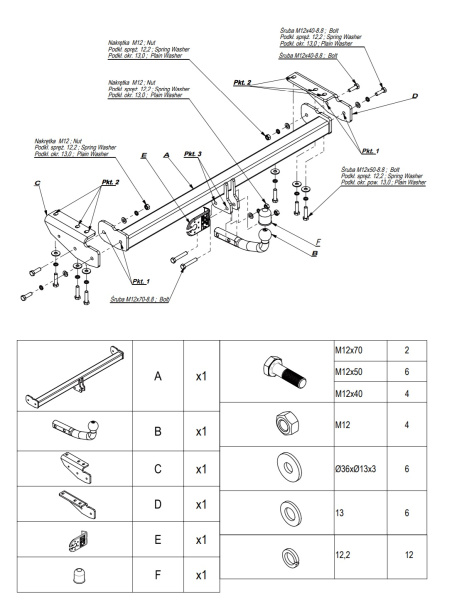 фото Фаркоп Imiola для Volvo XC70 2000-2007, Volvo V70/S60 2000-2009