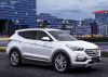 Фото Пороги алюминиевые Rival "Premium-Black" для Hyundai Santa Fe 2012-2016-