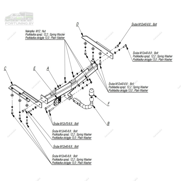 Фаркоп Imiola для Chrysler Voyager/ Grand Voyager  IV (2000-2008)