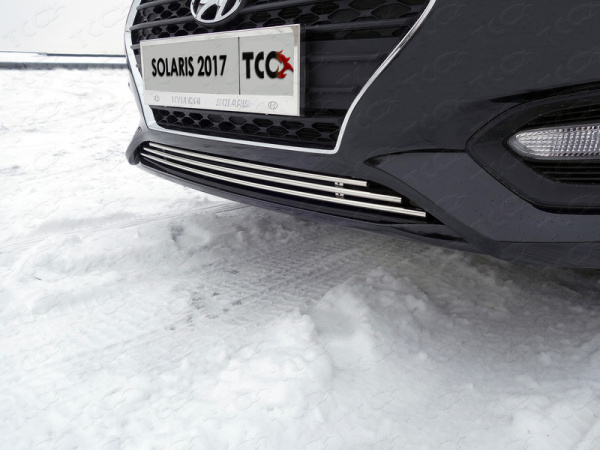 Фото Решетка радиатора нижняя 12 мм для Hyundai Solaris 2 (седан) 2017-