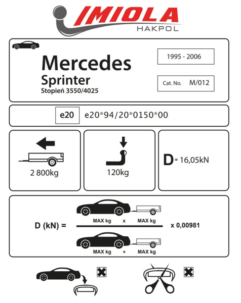 фото Фаркоп Imiola для Mercedes Sprinter Classic 2013- со ступенькой