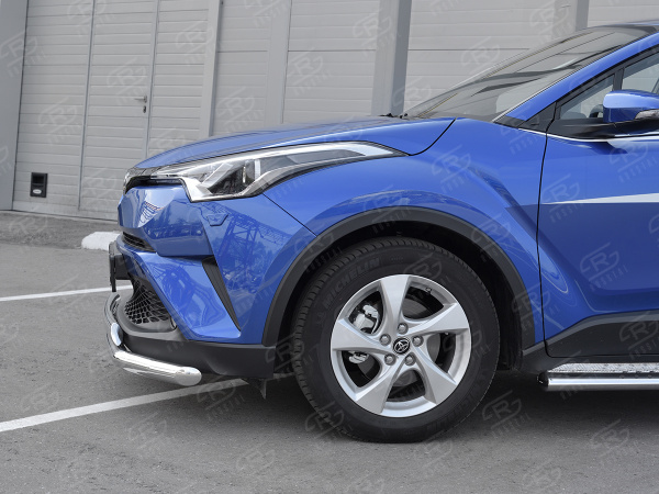 Фото Защита переднего бампера d63 секции-d75x42 дуга TOYOTA C-HR 2018-