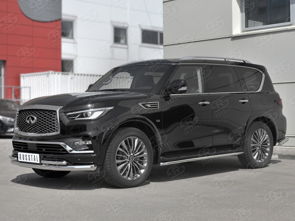 Фото Защита переднего бампера d76 секции-d42 секции INFINITI QX80 2018-