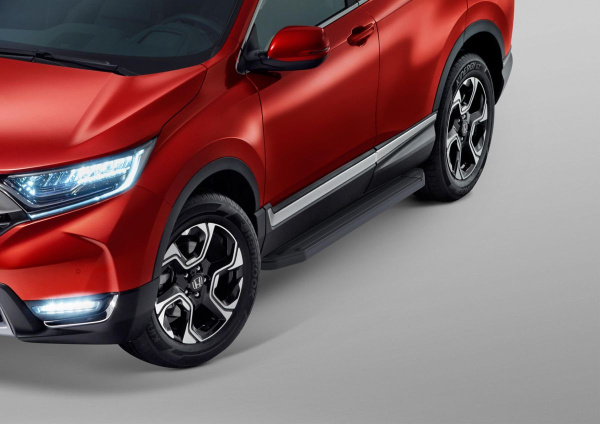 Фото Пороги алюминиевые Rival "Premium-Black" для Honda CR-V 2017-
