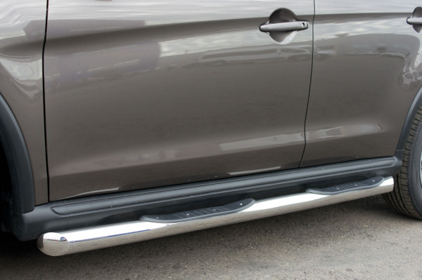 Фото Пороги труба d76 с накладками (вариант 1) PEUGEOT 4008 2012-2017