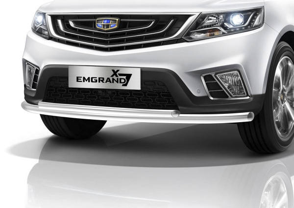 Фото Защита переднего бампера d57+d42 Geely Emgrand X7 2018-