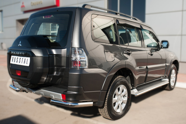 Фото Защита заднего бампера уголки d63(секции) MITSUBISHI Pajero 4 2014-
