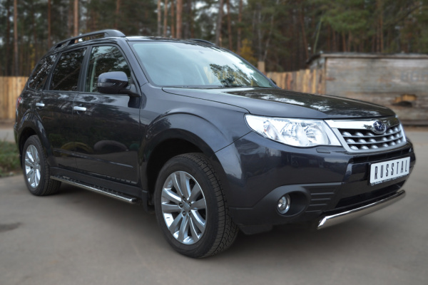Фото Пороги труба d75х42 с проступью SUBARU Forester 2008-2012