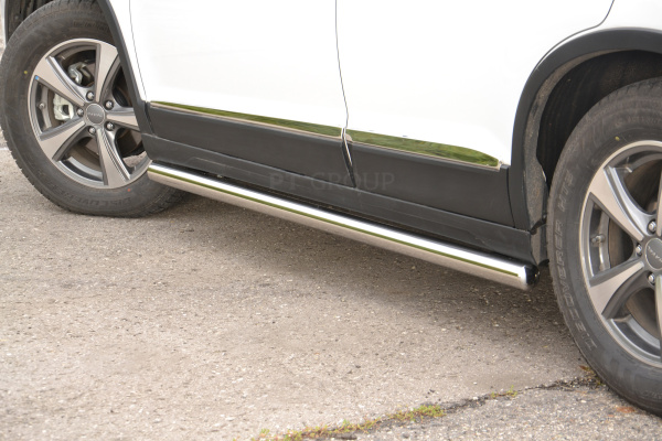 Фото Защита порогов прямая Ø63мм (НПС) HAVAL H6 2014-