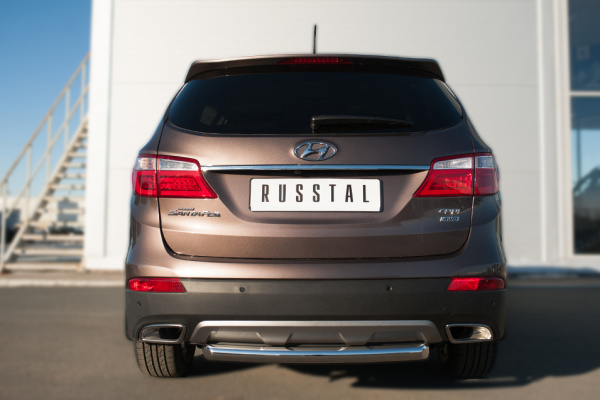 Фото Защита заднего бампера d63 (дуга) HYUNDAI SANTA FE GRAND 2014-2015