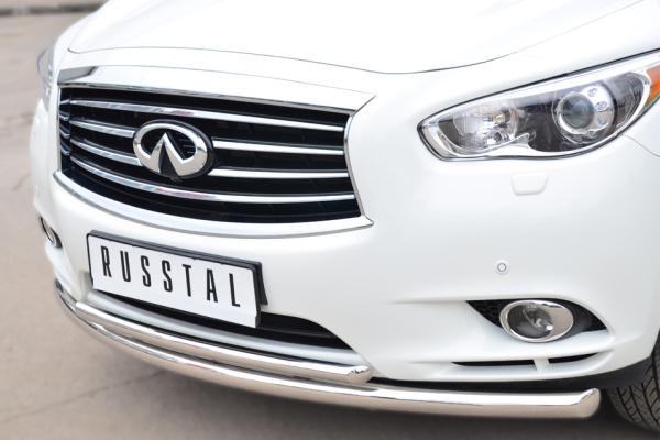 Фото Защита переднего бампера d63 (дуга) d42 (дуга) INFINITI JX35-QX60 2013-2016