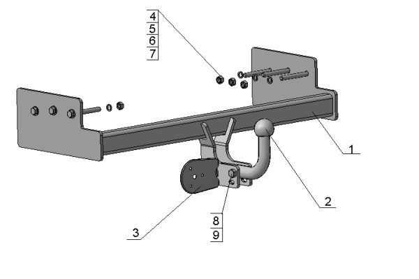 Фаркоп AvtoS для FORD Transit "Фургон" (1994-2000)