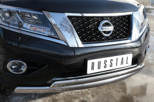 Фото Защита переднего бампера d75х42 (дуга) d75х42 (дуга) NISSAN Pathfinder 2014-