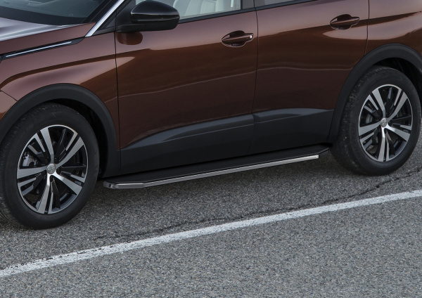 Фото Пороги алюминиевые Rival "Premium" для Peugeot 3008 II 2016-н.в.