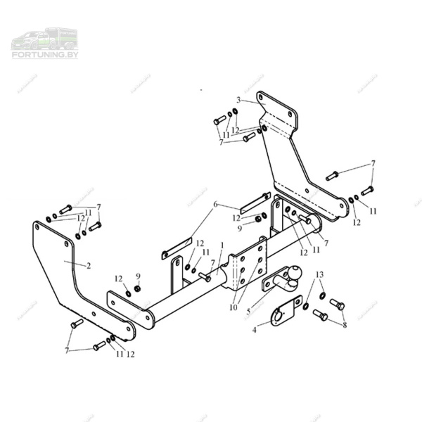 Фаркоп Лидер-плюс для Ford Tourneo Connect I (2002-2013)