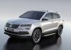 Пороги алюминиевые Rival "Silver" для Skoda Karoq 2020-н.в.